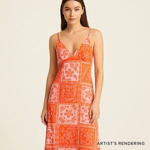 Lisa Says Gah Christy Slip Dress Bandana Print Size S Cruise Resort Y2K coastal